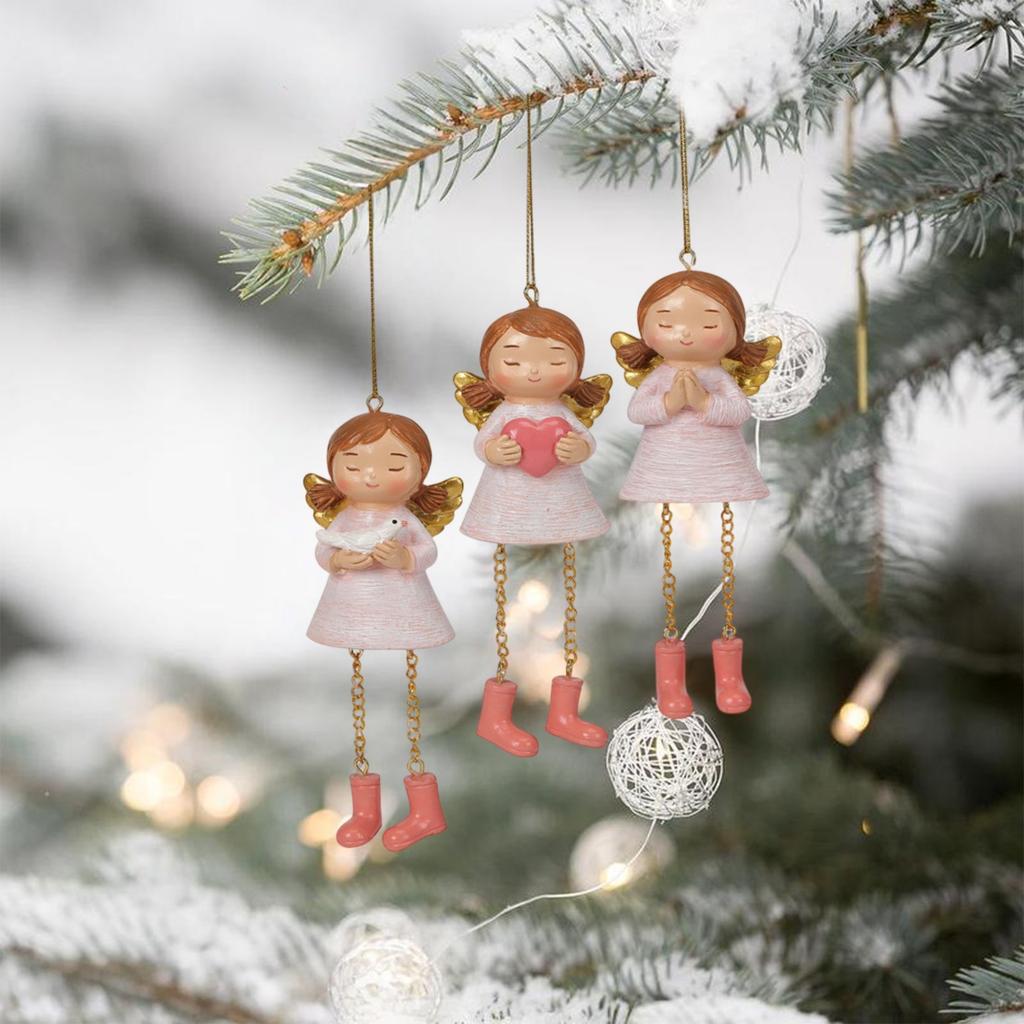 Vánoční dekorativní přívěsek 3 přívěsky andělů Domácí kreativní přívěsek Dekorativní pryskyřičné řemesla