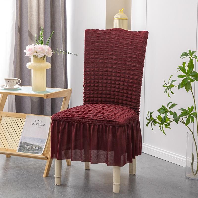 Thickened Seersucker Lace Chair Cover All In One Elastic All-purpose Hotel Banquet Table Chair Cover