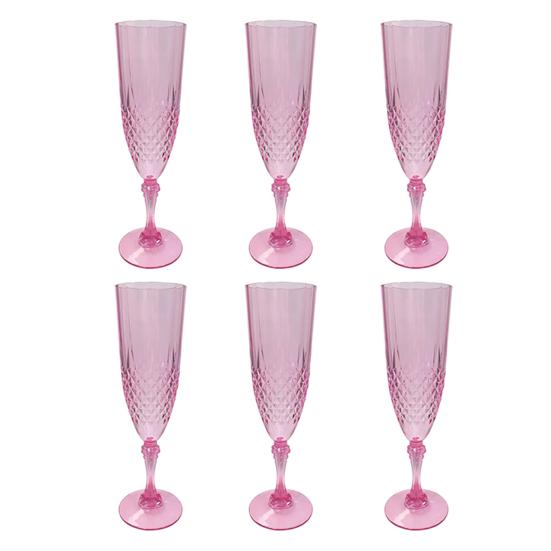 Plastic Champagne Flutes Transparent Wine Glasses Shatterproof Reusable Wine Goblets Elegant Drinkware