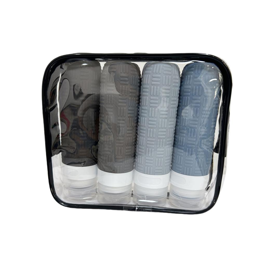 Silicone Travel Bottle Portable Leak Proof Squeeze Size Container Clear Toiletry Bag