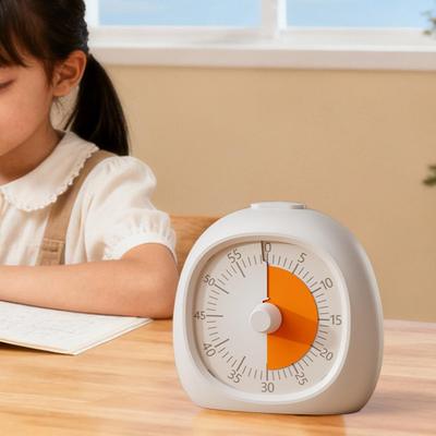 Dziecięcy Akumulatorowy Timer Wizualny 60 Minut Odliczanie Regulowana Głośność Alarmu Cichy Timer Pomodoro Timer Poprawiający Koncentrację