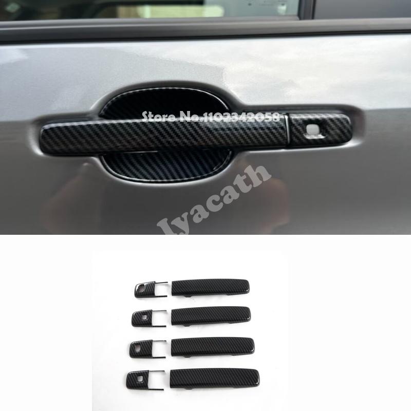 For Nissan ROOX   ABS carbonfiber black Car Outside Door Handle Shell Door Handle Door Bowl Cover Exterior accessories