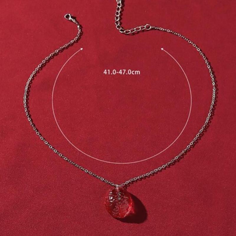 Funny Red Brain Pendant Necklace/Earings/Ring for Halloween Party Unique Heart Neckchain/Ear Drops Stylish Accessory