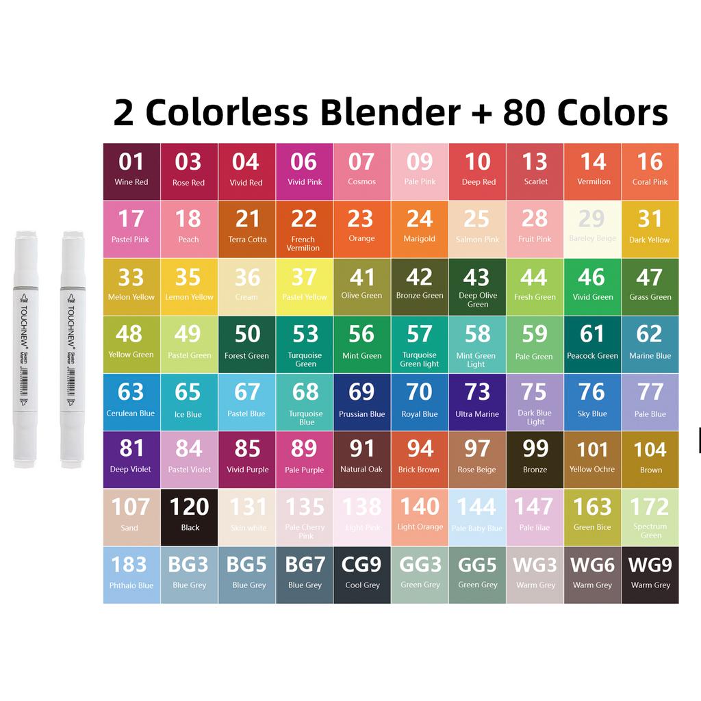 TOUCHNEW 40/60/80/168 Colors COPIC Alcohol Makrers Set Drawing Markers Dual Tip Permanent Sketch Markers Manga Art Supplies