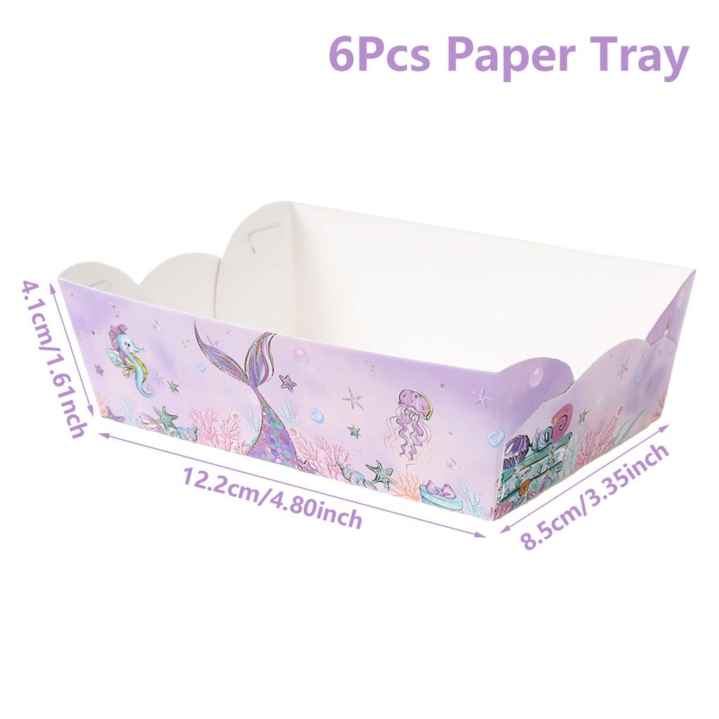 Zestaw naczyń jednorazowych Syrenka Talerze papierowe Kubki Mała Syrenka Dekoracje na przyjęcie urodzinowe Dziewczęce Baby Shower Artykuły imprezowe