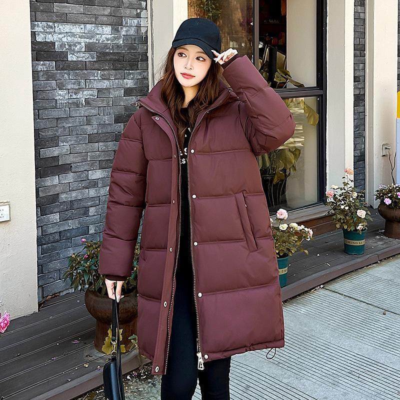 Women’s Mid Length Hooded Windproof Thicken Warm Winter Jacket