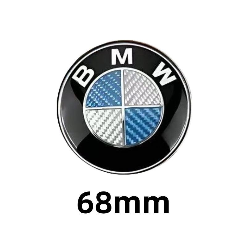 För BMW Svart & Vit Kolfiber Center Nav Legeringshjul Kapslar 68mm Set Om 4 ST