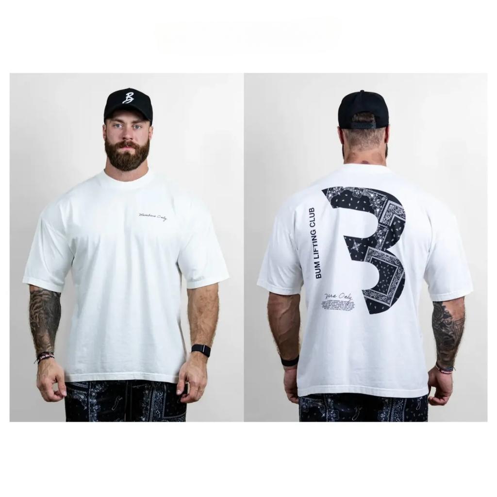 Summer Sports Print Men's Loose Tshirts High Street Round Neck T-shirt Fitness Short Sleeves Tops