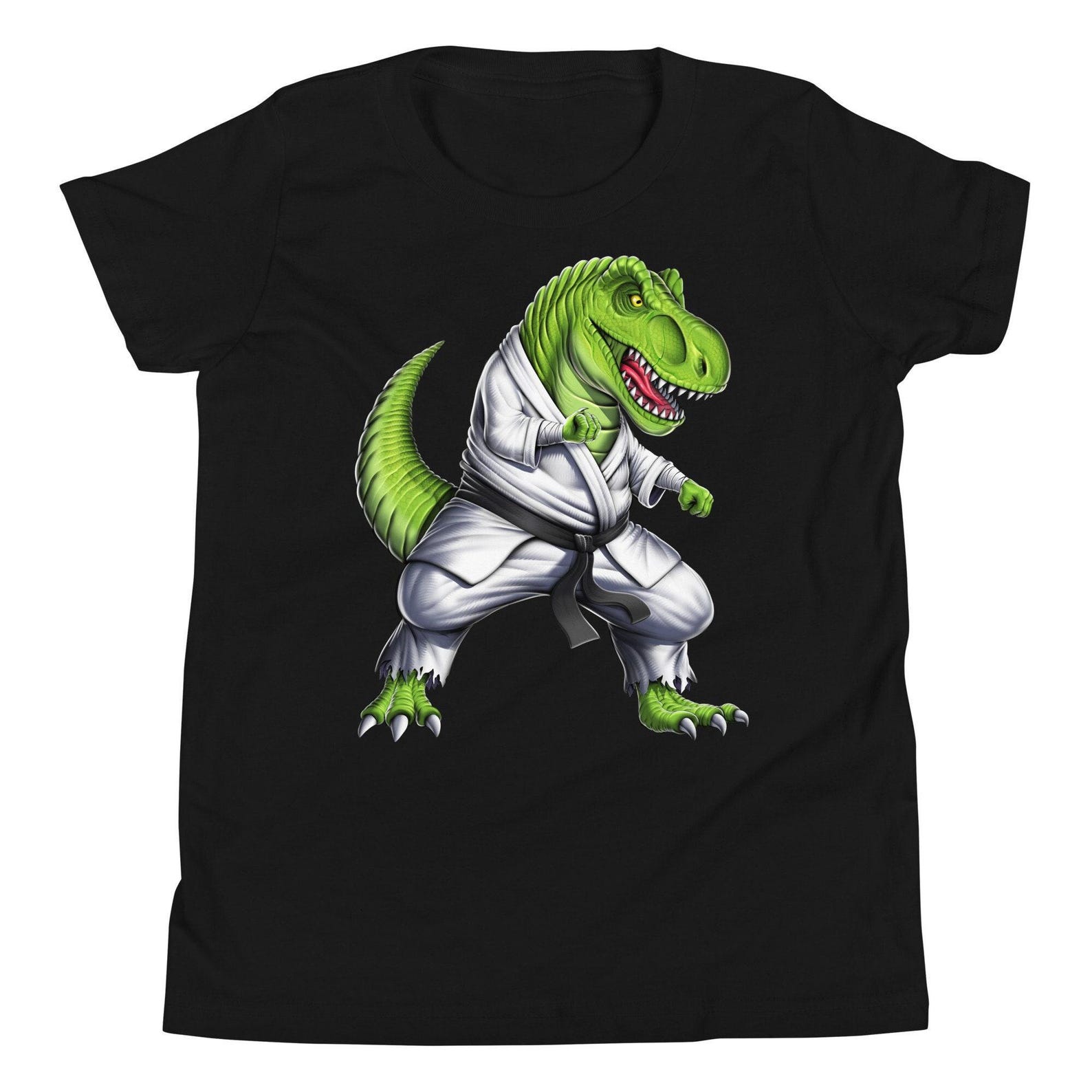 T-Rex Dinosaur Kids T-Shirt, Boys Karate Tee, Jiu Jitsu Shirt, Martial Arts Shirt, Taekwondo Shirt, Karate Clothing, Karate Clothes 160