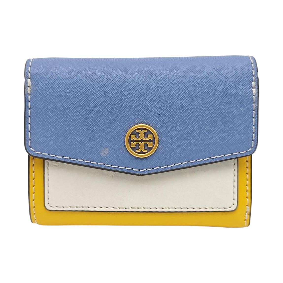 [Pre-Owned] TB Robinson Leather Color Block Short Wallet - Very Good #19J08LT ONE SIZE