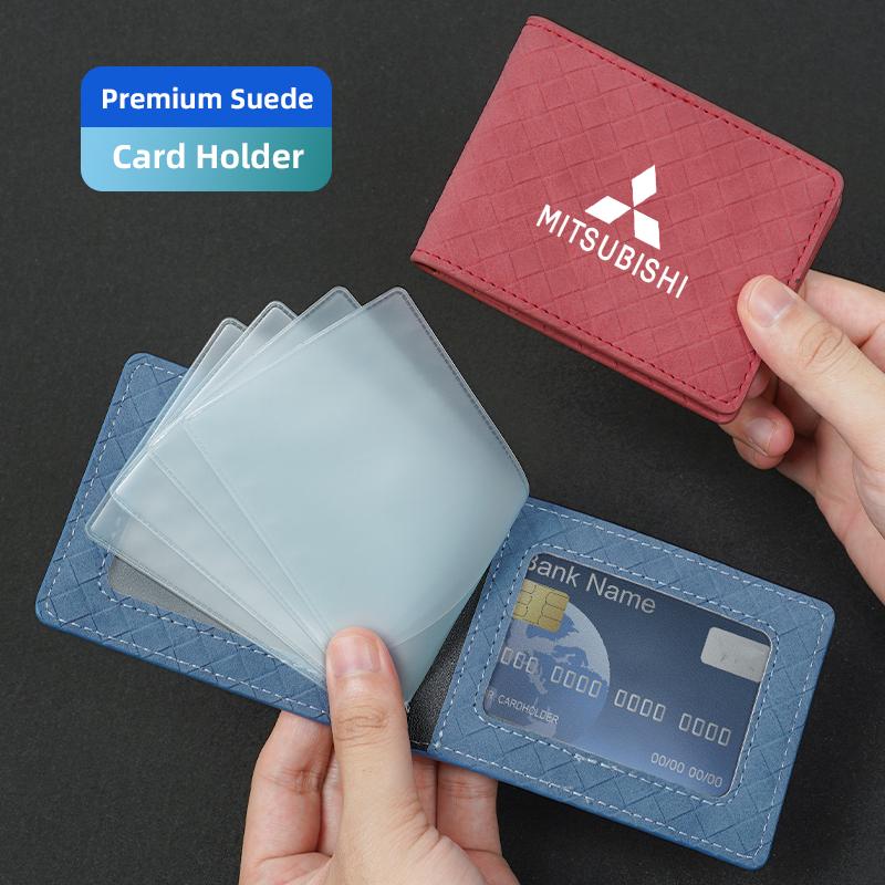 Keychain Car Driver License Leather Bag Auto Driving Documents Wallet For Mitsubishi Eclipse Lancer Pajero ASX Colt I200 Space