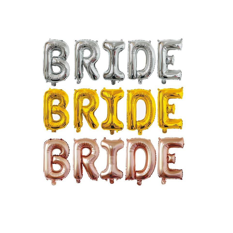 16-Inch 'BRIDE TO BE' White Balloon Set & 40-Inch 'BRIDE' White Letter Balloons