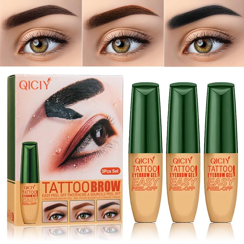 3 Color Temporary Tattoo Eyebrow Gel Quick-Drying Lasting Non-Fading Eyebrow Pencil Natural Brow Tattoo Tint Makeup