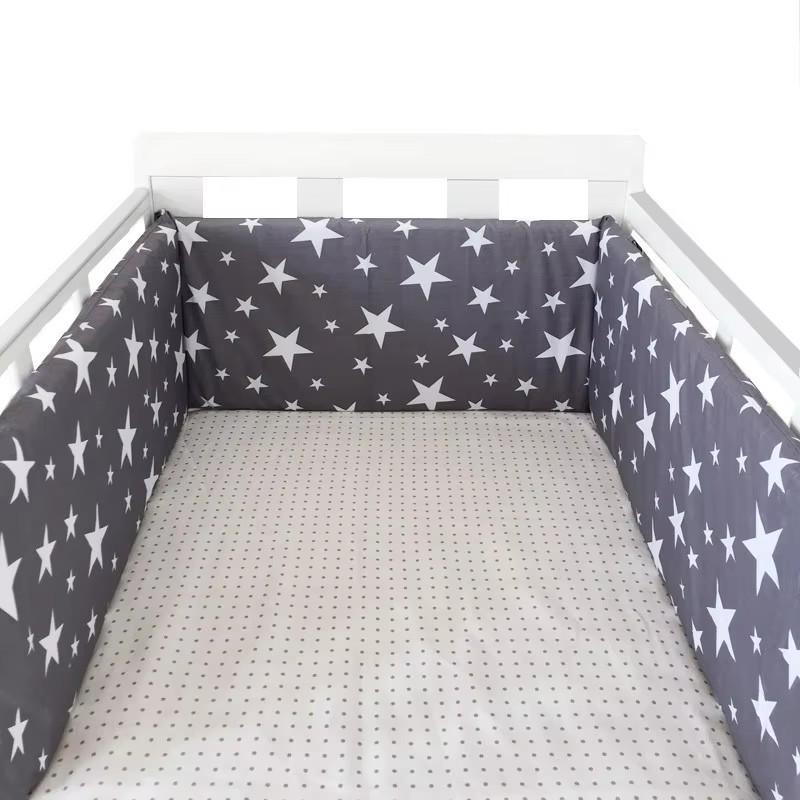 Soft Pure Cotton Removable and Washable Baby Crib Bumper, Anti-Collision, One-Piece Design