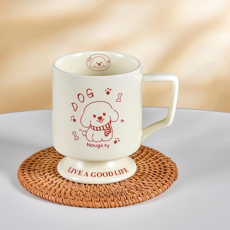 

Керамическая кружка для дома и офиса, чашка для воды, чашка для крема и кофе, кружка для пива на высокой ножке, кружка в подарок, мультяшная 480ML