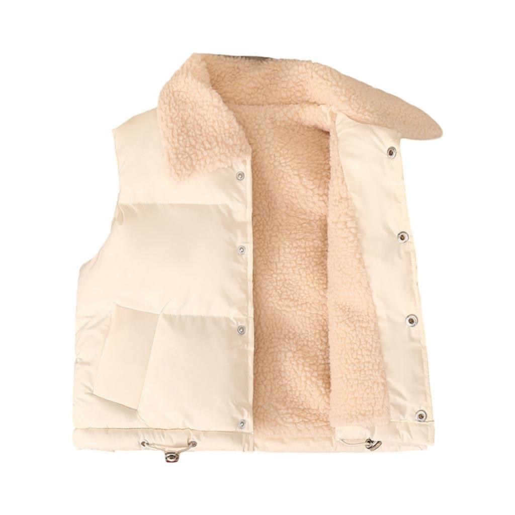 Children's Casual Solid Color Fleece And Thickened Vests For Boys And Girls