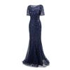 2024 Spring/Summer European-American Slimming Sequin Mesh Fishtail Evening Gown for Women
