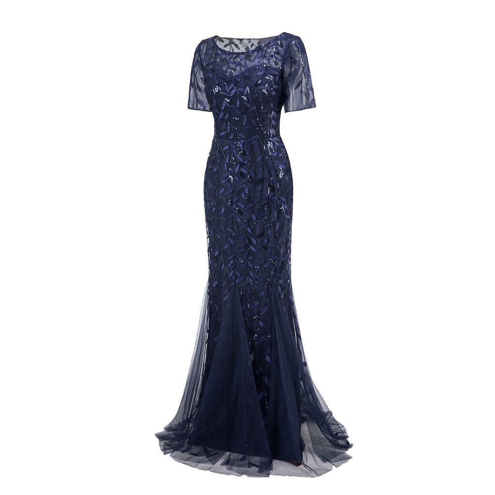 2024 Spring/Summer European-American Slimming Sequin Mesh Fishtail Evening Gown for Women