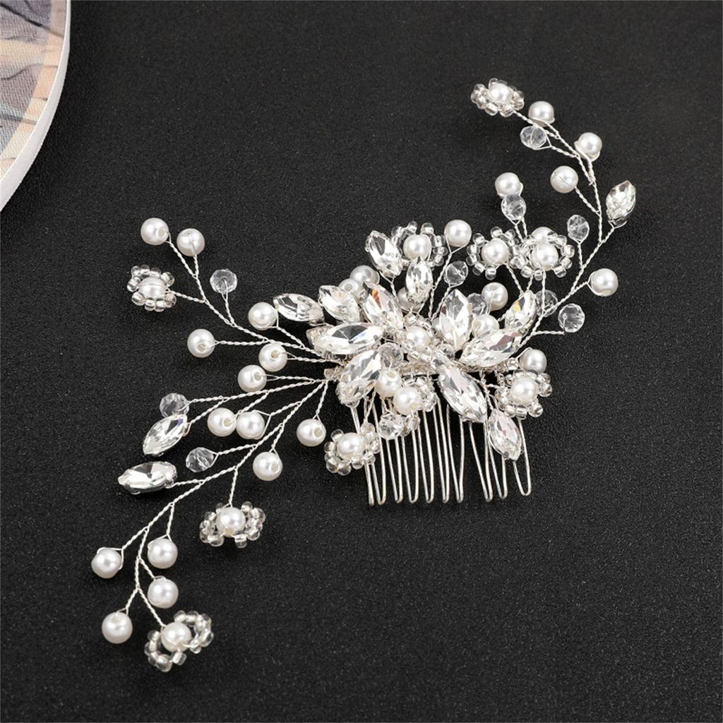 Elegant Women's Hairpin Gold Silver Leaf Pearl Hair Comb Korean Style Jewelry Wedding Hair Accessories For Girls New Year Gifts