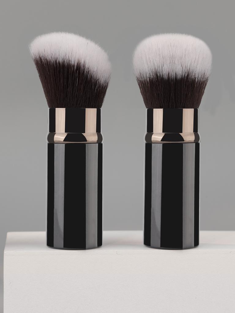 Přenosný zatahovací štětec na pudr, štětec na konturování, mini kompaktní cestovní štětec na make-up, multifunkční sada štětců pro dvojí použití