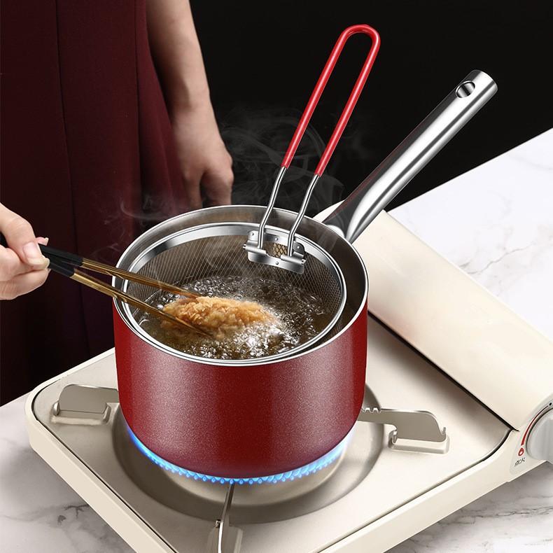 Frytkownica olejowa, stal nierdzewna 304, garnek do zupy z makaronem, garnek wielofunkcyjny, stal trójwarstwowa, frytkownica niepowlekana do użytku domowego