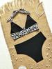 2026 European & American Leopard Print High-Waisted Two-Piece Bikini for Women – Stylish Swimwear