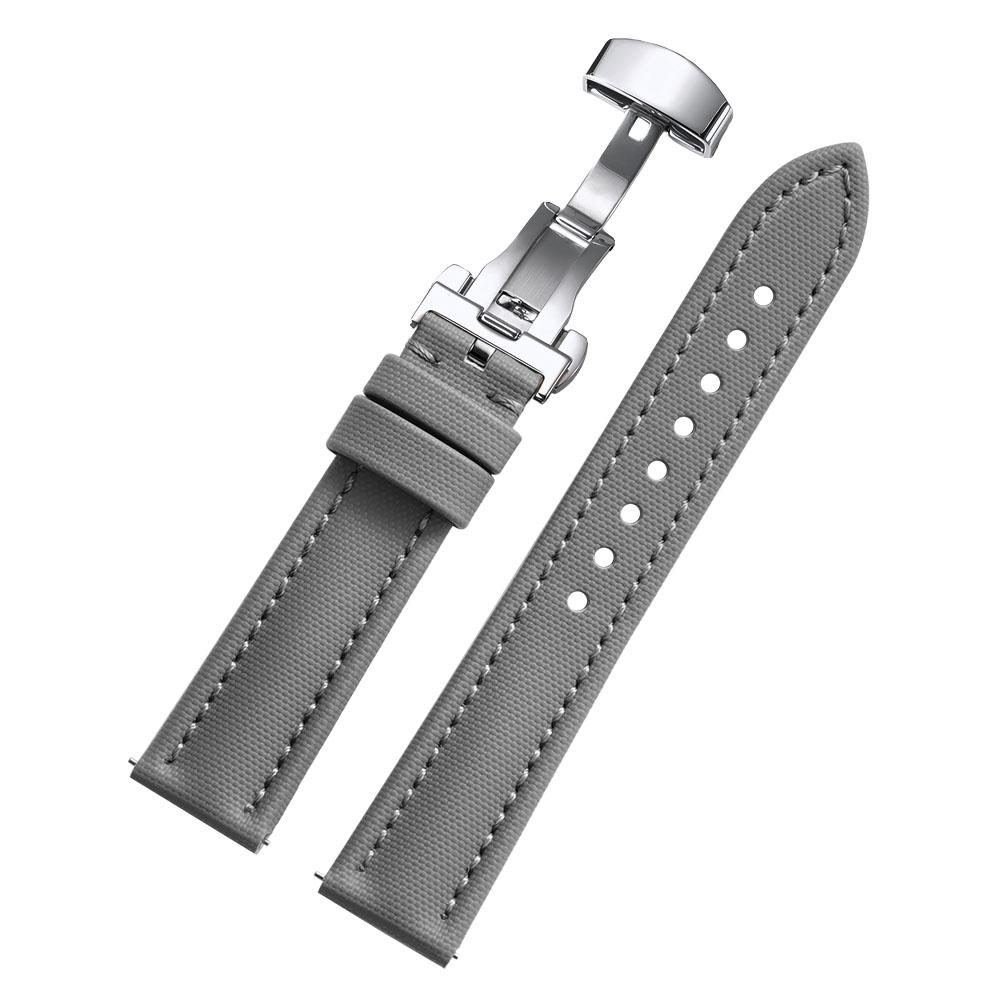 Waterproof Sailcloth Watch Band Butterfly Buckle Sailcloth Strap Quick Release 18/19/20/21/22mm Durable Nylon Bracelet Wristbelt