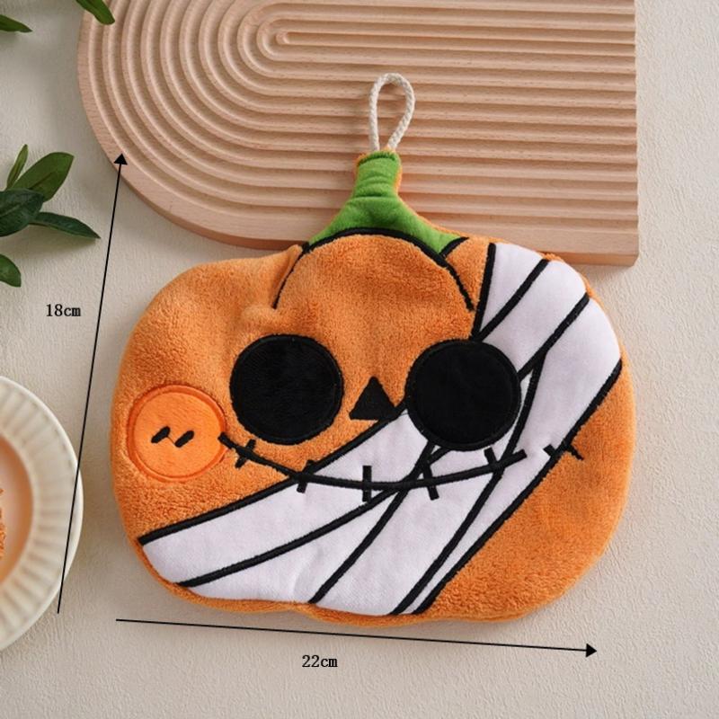 

Хэллоуинские полотенца для рук Ультраабсорбирующие Коралловый флис Тыква Привидение Пиратское полотенце с петлей для подвешивания для дома и кухни