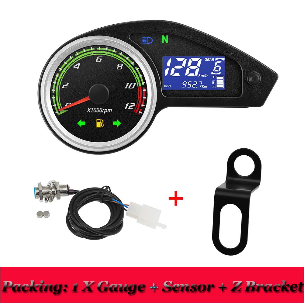 Contoare digitale noi pentru motociclete Vitezometru LCD Tahometru Panou de instrumente Indicator de nivel al combustibilului MPH Km/h Tablou de bord pentru 2-4 cilindri