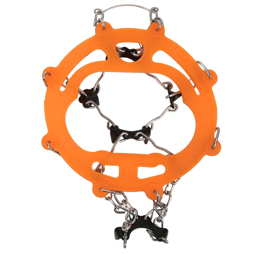 2Pcs Ice Traction Cleats Anti Skid Shoe Crampon Cover Snow Grips with 8 Spikes for Hiking Walking Mountaineering