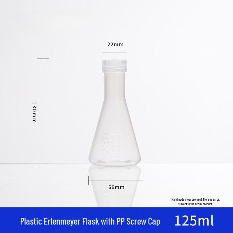 Plastic Wide Mouth Conical Flasks with Screw Caps