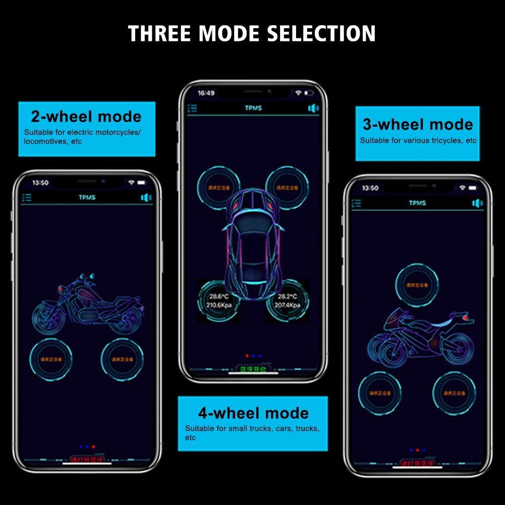 Tire Pressure Monitoring System 2/4Pcs Bluetooth TPMS External Sensors Real-time Pressure And Temperature Sensor For Android/iOS