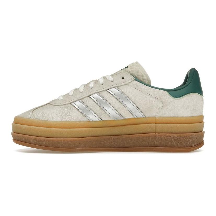 adidas Gazelle Bold Off White Silver Metallic Green Women Sneakers Cream Collegiate-Green JI0328