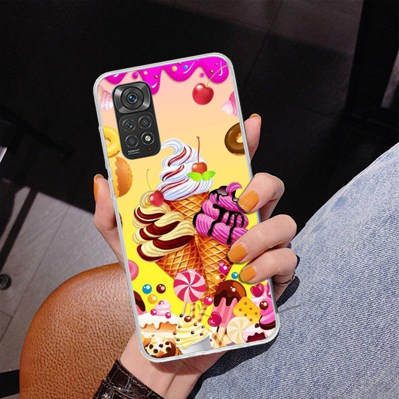 Macaron Ice Cream Cake Doughnut Phone Case For Xiaomi Redmi Note 15 14 13 12S 12 11 Pro Plus 14S 11S 11E 10 10S 11T 5G Personali