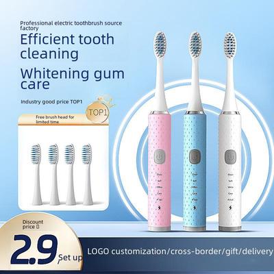 Universal Rechargeable Wireless Sonic Electric Toothbrush for Adults & Kids - Couple Set with Extra Brush Heads