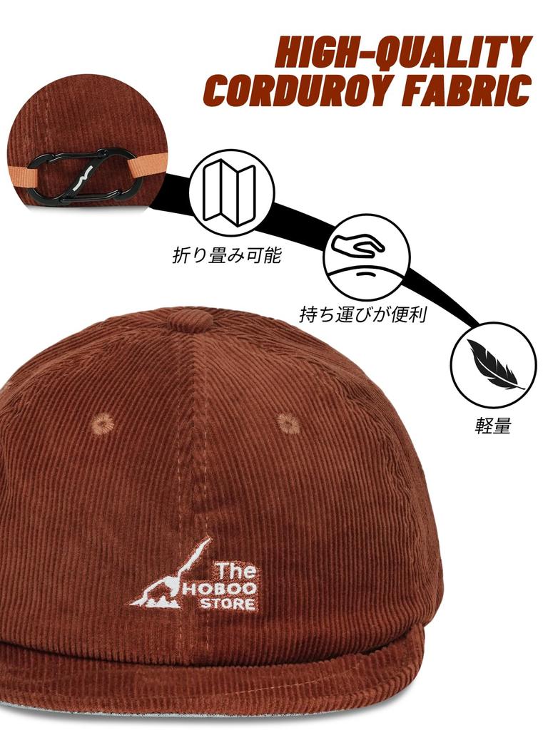 Clape Short Brim Corduroy Umpire Perfect for and Outdoor Stylish Adjustable Casual Baseball Unisex for Men and Women Men's Cap, Hiking, Fishing,