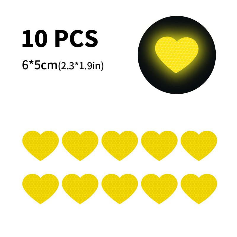 

10 шт. Світловідбивні наклейки на автомобіль для безпечного водіння вночі, бампер, мотоциклетний шолом, попереджувальні наклейки на автомобіль жовтий