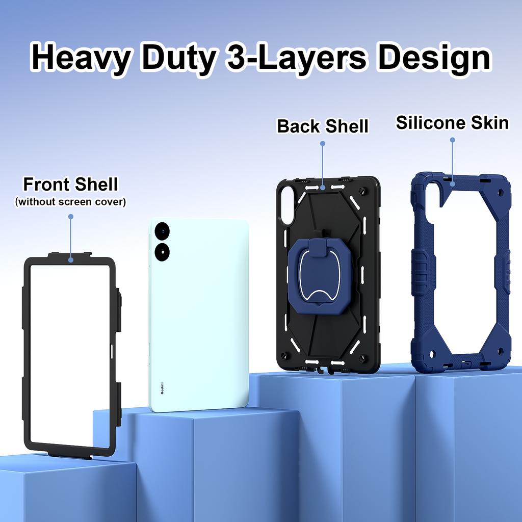 For Xiaomi Redmi Pad Pro 5G/Pad Pro/Poco Pad 4G Kickstand Case Silicone+PC Tablet Cover
