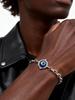 Trendy Evil Eyes Link Bracelet for Men Stainless Steel Adjustable Chain Turkish Blue Eye Charm Bracelets Lucky Amulet Jewelry