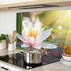 Decorative Glass Kitchen Chopping Board with Water Lily Graphic 80x52 cm