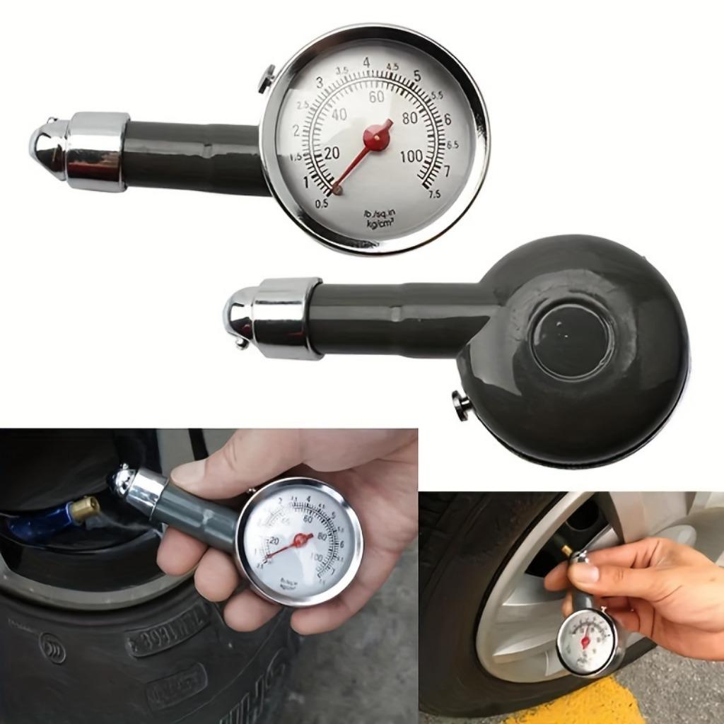 High Accuracy Mechanical Tire Pressure Gauge - Durable Handheld Car Tire Pressure Tester with Easy To Read Display and PSI/BAR Measurement Capability