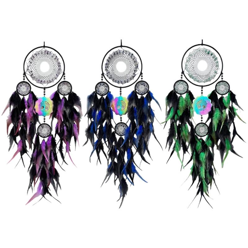 Handmade Dream Catcher Pendants 3D Wind Chimes Wall Hangings Ornament Home Decoration Wind Chimes Dream Catcher