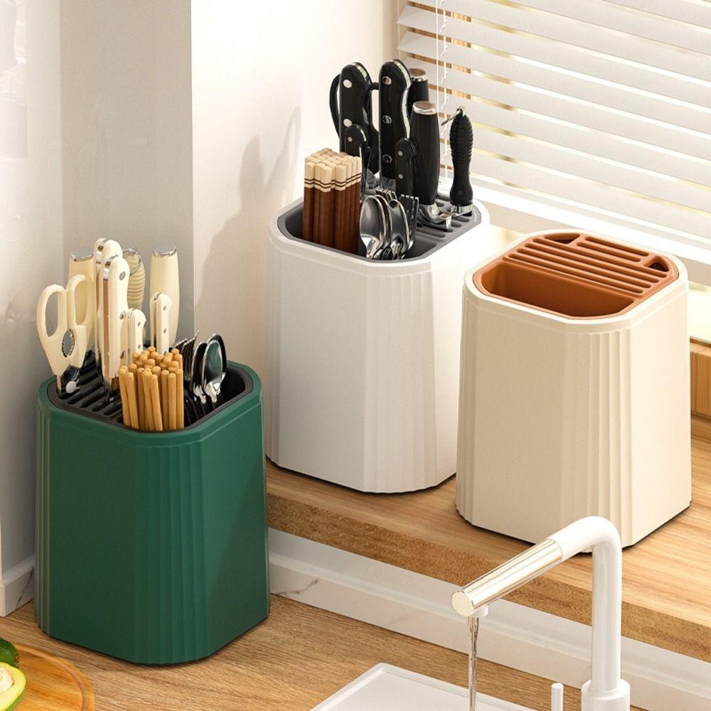 

Large Capacity Cutter Storage Rack Removable Kitchenware Storage Box for Home белый