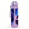 1PC Dark Galaxy Wolf Horse Fantasy Art 750ml Color Plastic Sports Water Bottle Leakproof Flip Straw Lid Suitable for Sports Office Home Use