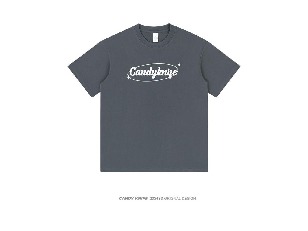 Unisex Japanese Retro Ring Letter Cotton Tee - Summer 2024 Collection