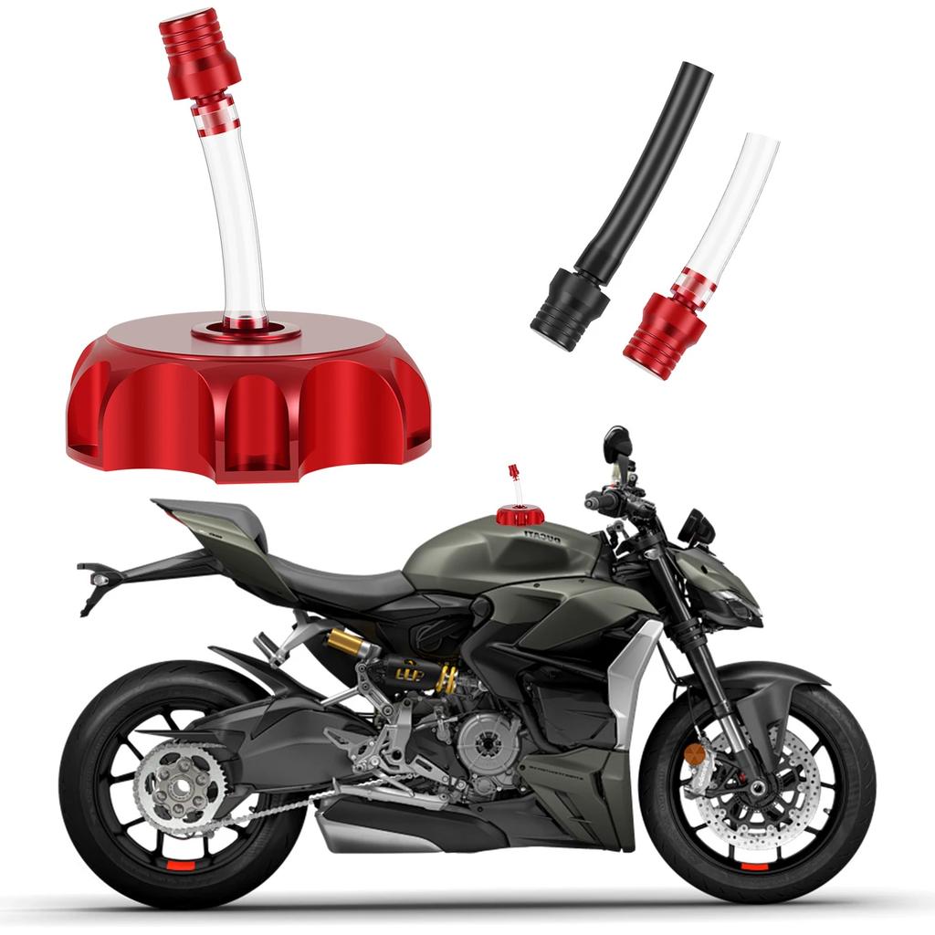 Heavy Duty Aluminum Alloy Gas Fuel Tank Cap with Vent Hose for Pit Bike Motocross - Heavy Duty Durable Cap CNC Cap
