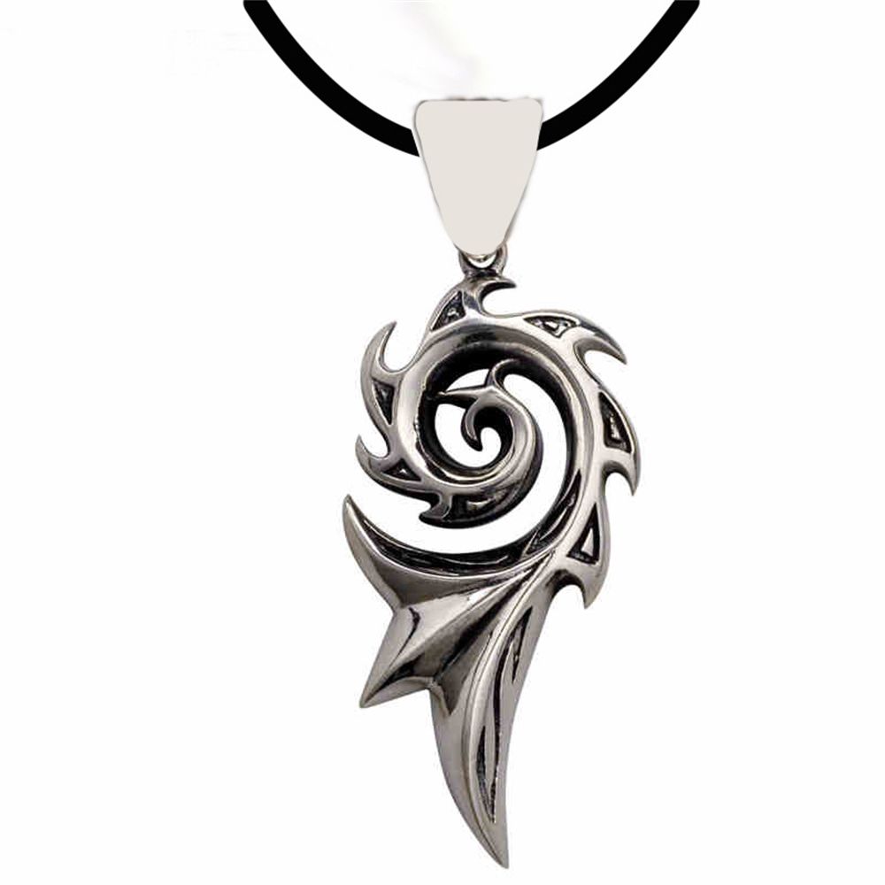 

Модная цепочка с подвесками из титановой стали в стиле ретро, винтажный рок-кулон, хип-хоп, колье с драконьим пламенем серебряный