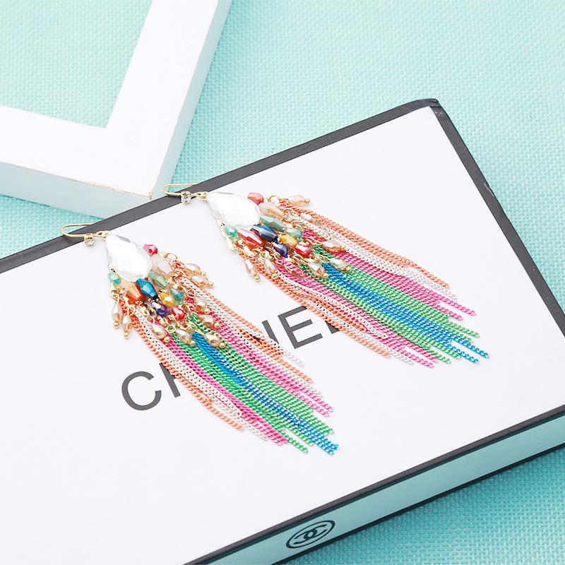 JMXD Long Tassel Earrings Vintage Palace Style Fashion Elegant Drop Jewelry Travel Souvenir Gift Women Handmade Chic Trendy Accessory