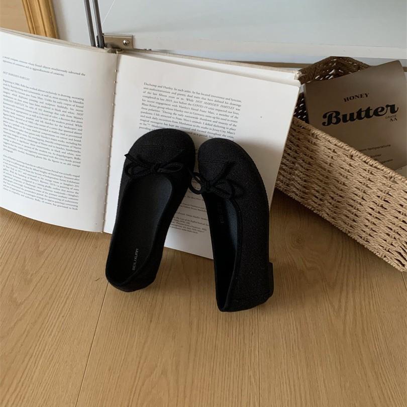 French Round Head Flat Bottom Mary Jane Shoes for Women's 2025 Spring New Xiaoxiangfeng One-pedal Grandma Single Shoes