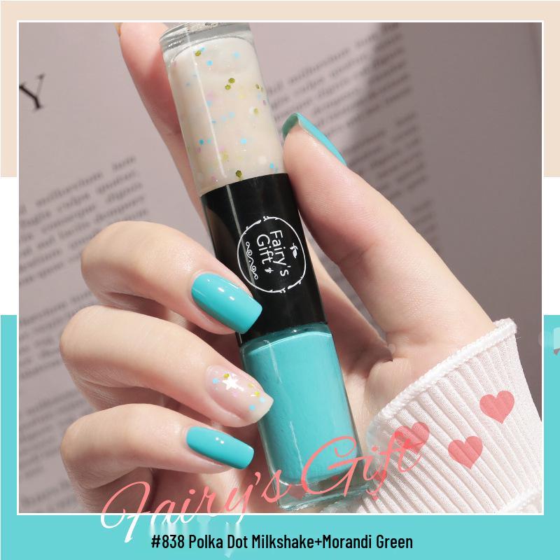 Two-Color Quick-Drying Nail Polish with Large Glitter